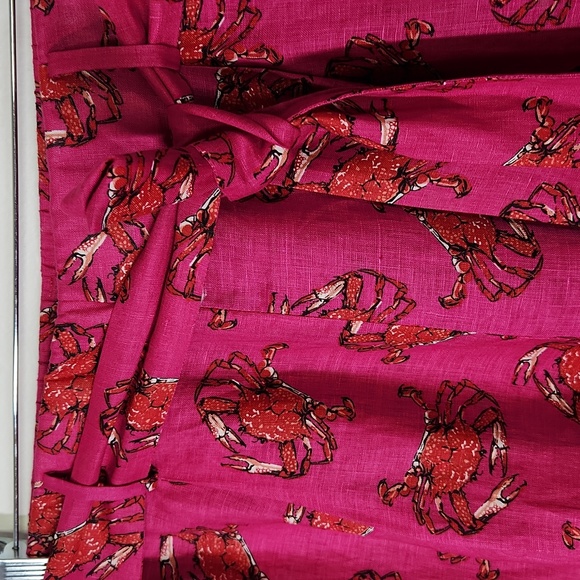J Crew Womens Tie-waist Linen Pants in Ratti King Crab Print - Picture 6 of 16